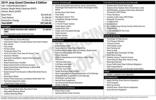 2019 Jeep Grand Cherokee Laredo E 4x4