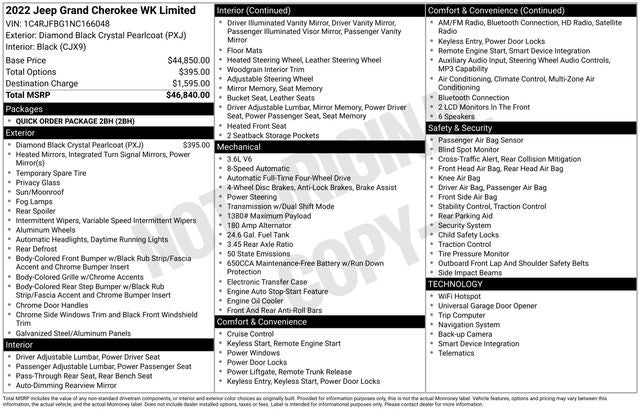 2022 Jeep Grand Cherokee WK Limited 4x4