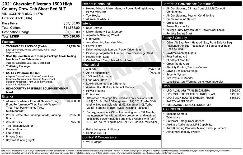 2021 Chevrolet Silverado 1500 High Country