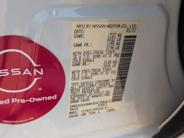 2022 Nissan Frontier S