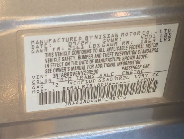 2022 Nissan Sentra SR Xtronic CVT