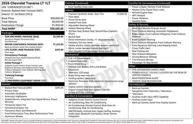 2026 Chevrolet Traverse LT