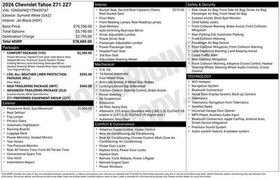 2026 Chevrolet Tahoe Z71