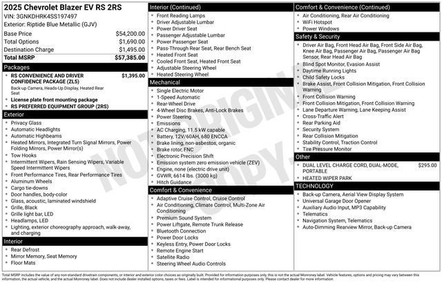 2025 Chevrolet Blazer EV RS